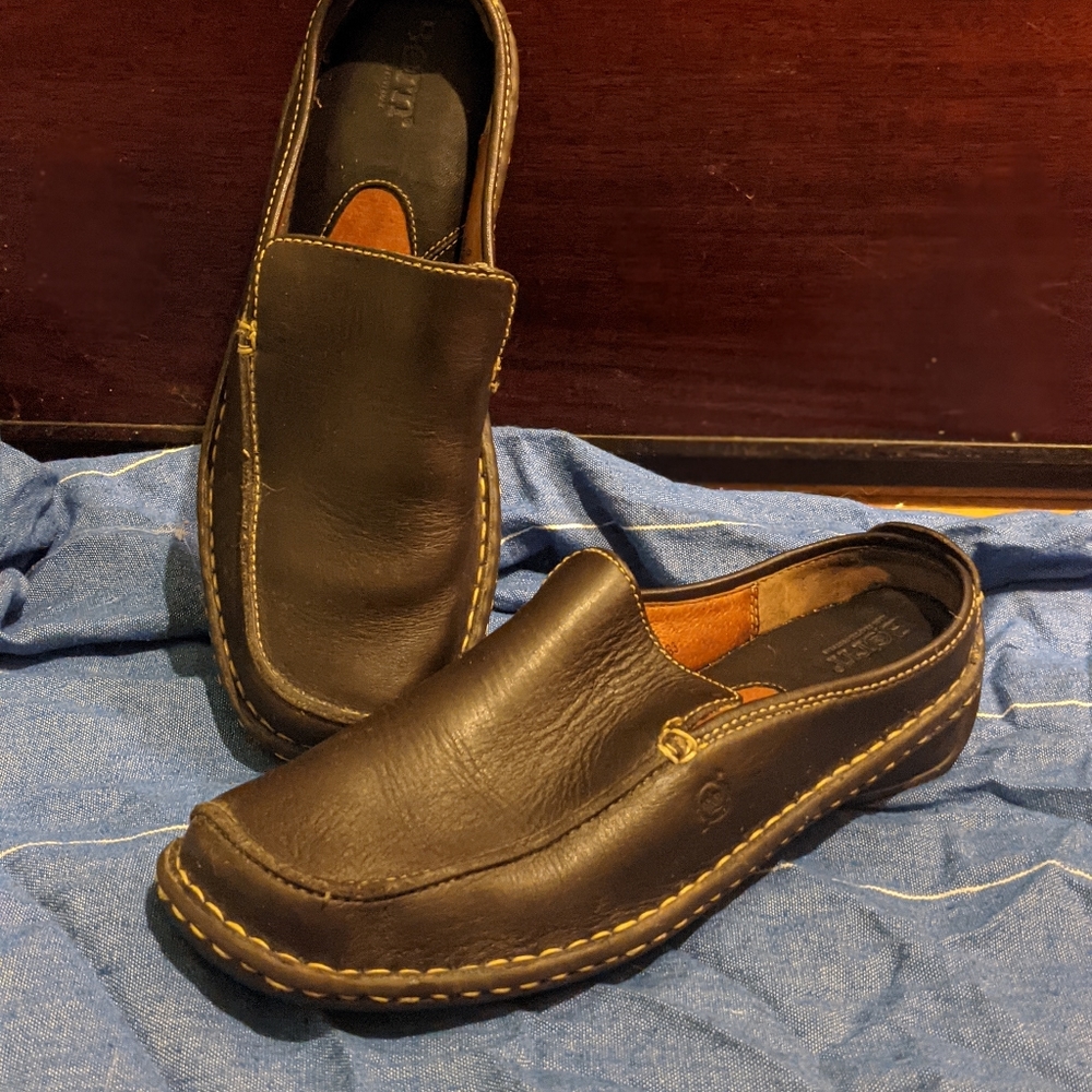 Gorgeous Born Brown Leather Mules Size 9/40.5 - Picture 10 of 13